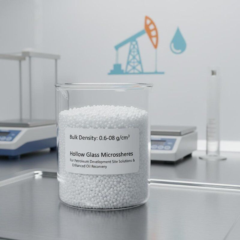 ไมโครสเฟียร์แก้วกลวง ความหนาแน่นเทกอง 0.06-0.08 สำหรับโซลูชันในแหล่งพัฒนาปิโตรเลียมและการเพิ่มประสิทธิภาพการผลิตน้ำมัน