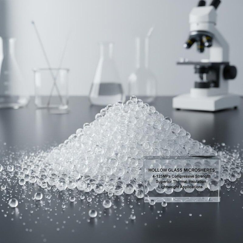 ไมโครสเฟียร์กระจกขุมที่มีความแข็งแรงในการบด 4-125MPa สําหรับการกันความร้อนที่ดีกว่าและการใช้งานเบา