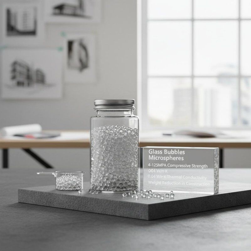 มิกรอสเฟียร์กระจกกระจกที่มีความแข็งแรงในการบด 4-125MPa และความสามารถในการนําความร้อน 0.04 W/m·K สําหรับการลดน้ําหนักในการก่อสร้าง