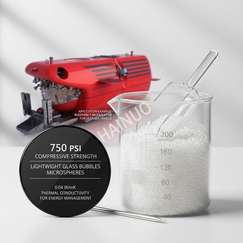 Hollow Glass Microspheres with Dielectric Constant 1.2-2.2, Softening Temperature 855C, and Size Range 10 to 250 Microns for Lightweight Fillers